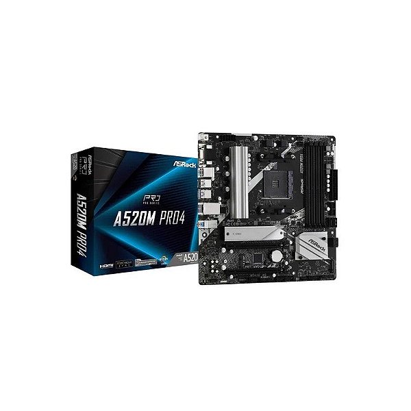 Placa-mãe AMD AM4 Asrock A520M-HDV Micro ATX