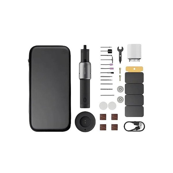 Kit de Ferramentas Rotativas Hoto Sem Fio 35 Em 1 QWLDM001 - Preto/Cinza