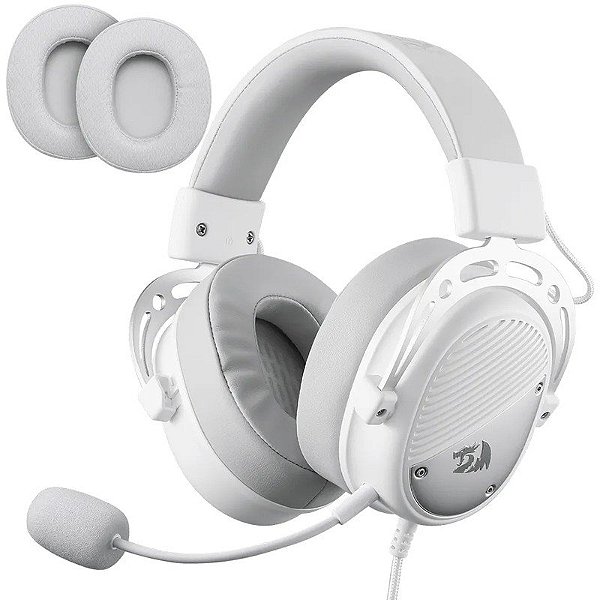 Fone de ouvido Gamer Redragon H730W Thoridal com fio - Branco