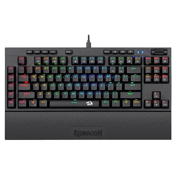 Teclado Gamer Redragon K588RGB-Pro BroadsWord Pro USB Preto (Inglês - com Fio)