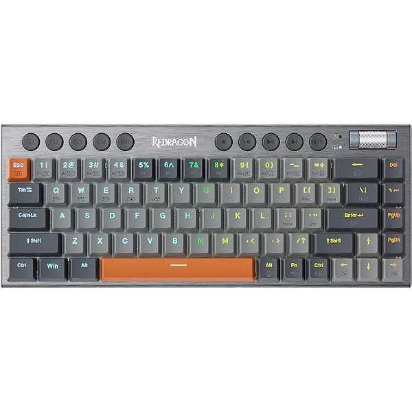 Teclado Gamer Mecânico Redragon Horus SE K609-RGB-PRO 2.4GHz BT (Inglês) Switch Vermelho