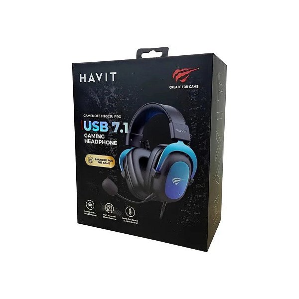 Fone de Ouvido Gamer Havit Gamenote H2002UP Pro USB - Preto/Gradiente
