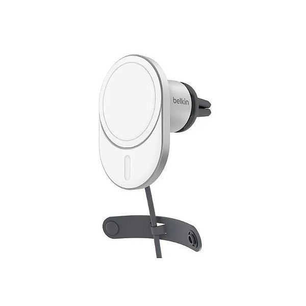 Carregador Magnético Sem Fio para Carro Belkin WIC008BTGR-V2 com QI2 15W - Cinza