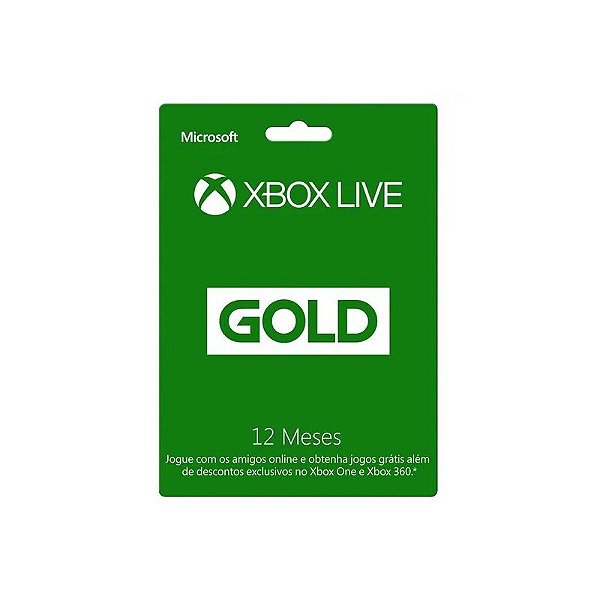 Assinatura Xbox Live Gold de 12 Meses