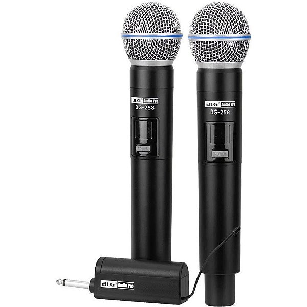 Microfone Sem Fio BLG BG-258 Audio Pro (2 Unidades)