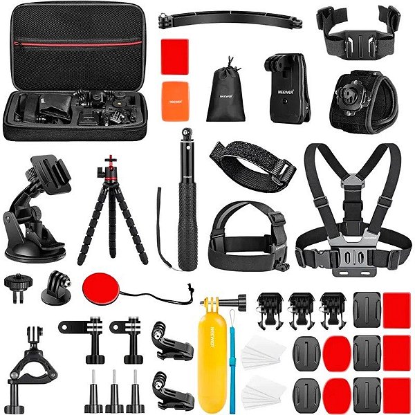 Kit de Acessórios para Câmera de Ação Neewer GP-50 - 50 em 1
