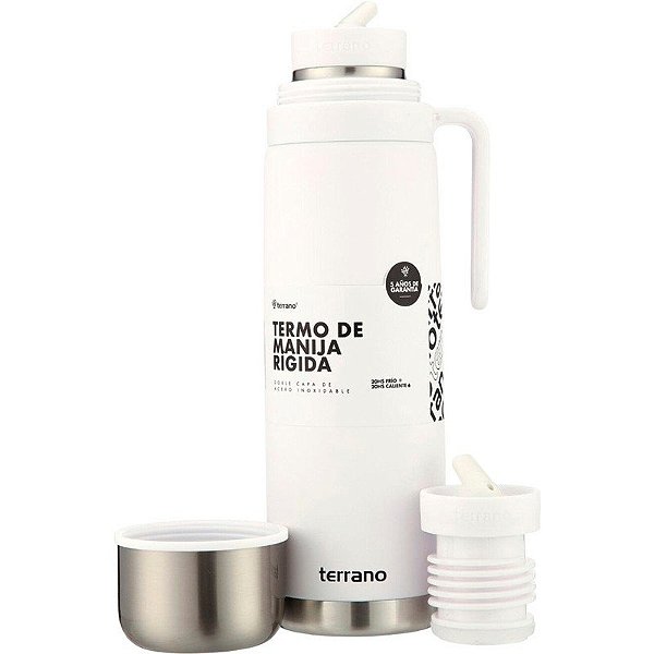 Garrafa Térmica com Alça Rígida Terrano 1L - Branca