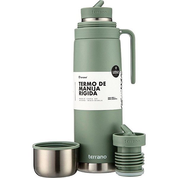 Garrafa Térmica com Alça Rígida Terrano 1L - Oliva