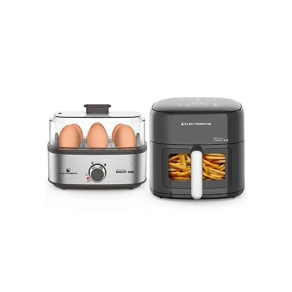 Kit Fritadeira Airfry Electrobras EBAF-65D 220V + Hervidor de Ovo EBEG-06