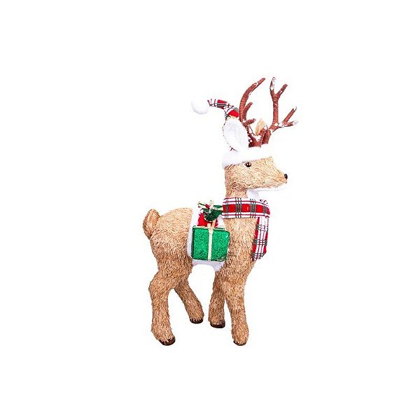 Figura Decorativa Natalina de Renda 38X24X74 CM
