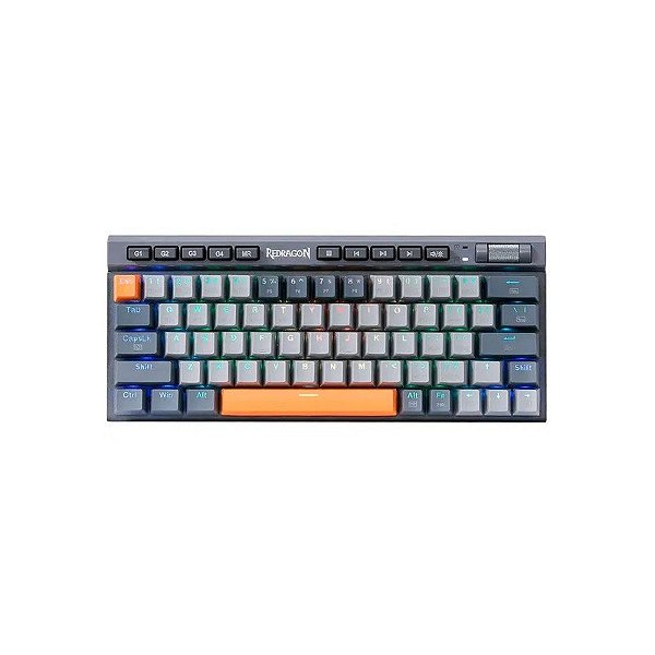 Teclado Gamer Redragon Traric Pro K634GG-RGB-Pro - com e Sem Fio - Inglês - Mecânico - Cinza