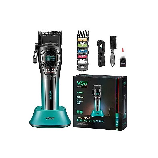 Cortador de Cabelo VGR V-888C Recarregável - Verde