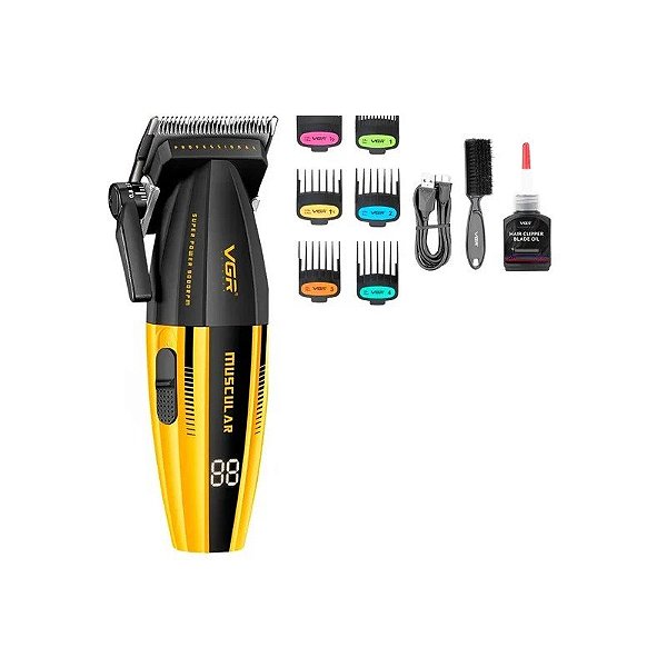 Cortador de Cabelo VGR V-285 Recarregável - Preto/Amarelo