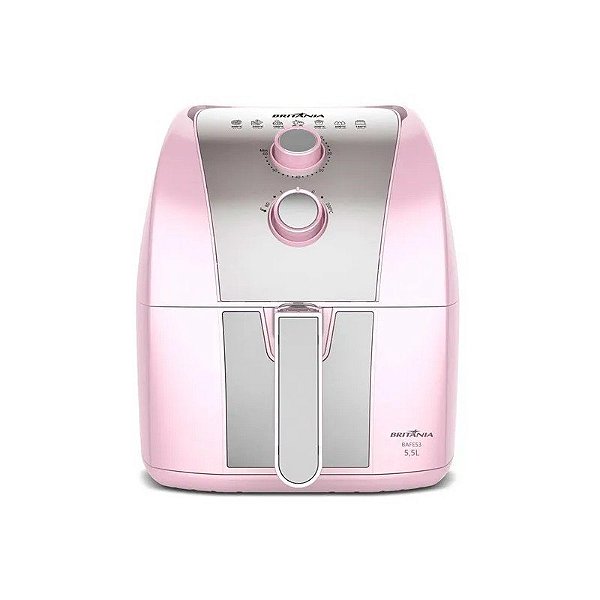Fritadeira Elétrica Air Fryer Britânia BAFE53 - 1500W - 5.5L - 220V/60Hz - Rosa e Prata