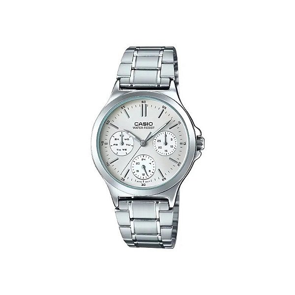 Relógio Casio LTP-V300D-7AUDF Analógico Feminino - Prata/Branco