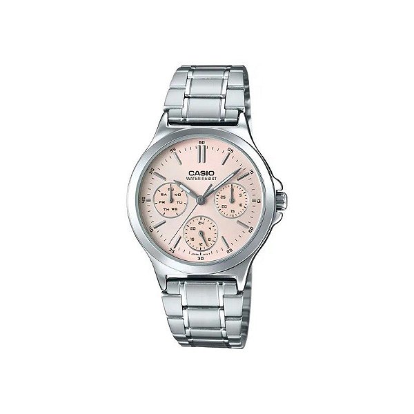 Relógio Casio LTP-V300D-4AUDF Analógico Feminino - Prata/Rosa