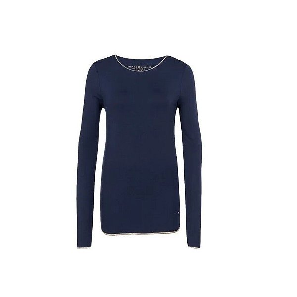 Blusa Tommy Hilfiger Feminina WW0WW14492-716 XS - Azul Marinho