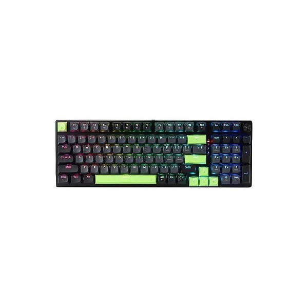 Teclado Gamer Redragon Dharma K740BG RGB USB-C - Preto e Verde
