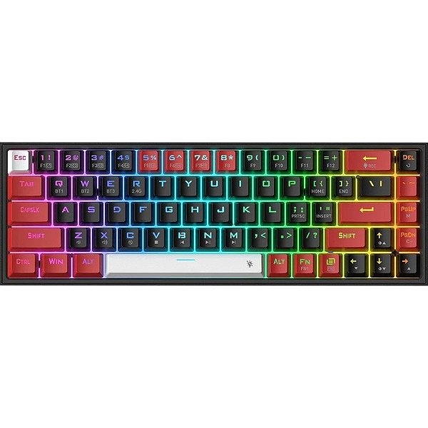 Teclado Redragon K631RGB-PRO-BRW Castor Pro Sem Fio - Preto/Vermelho