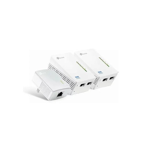 Kit de Extensor de Alcance TP-Link Powerline TL-WPA4220T AV600 500MBPS - Branco (Pacote 3)