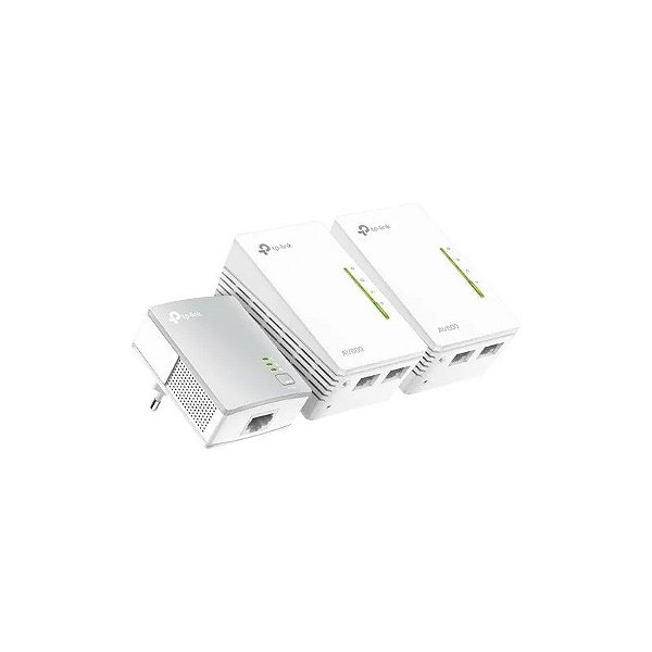 Kit TP-Link Wi-Fi TL-WPA4220T AV600 Powerline 2 Ethernet 3 Peças