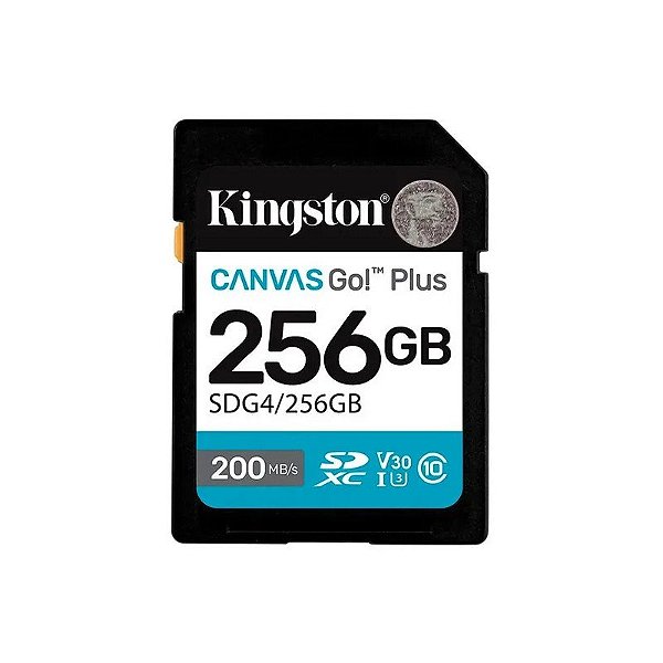 Cartão de Memória SD Kingston Canvas Go Plus 256GB 200MBS - SDG4/256GB