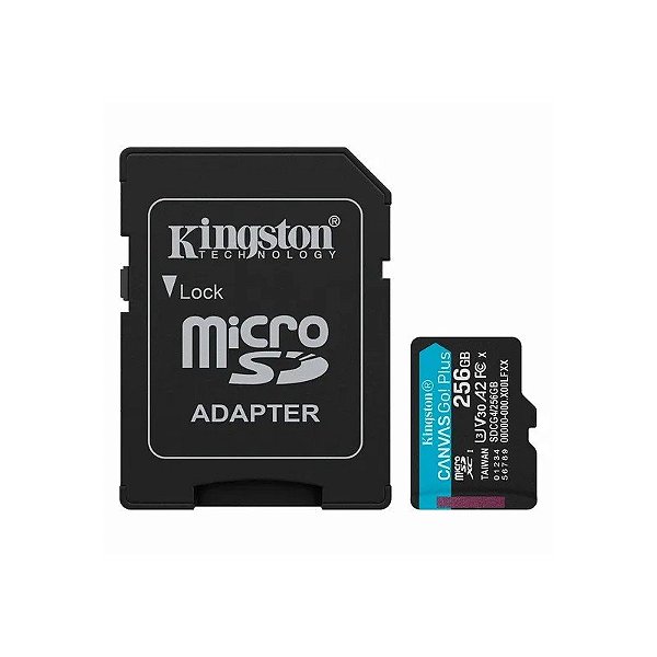 Cartão de Memória Micro SD Kingston Canvas Go Plus 256GB 200MBS - SDCG4/256G