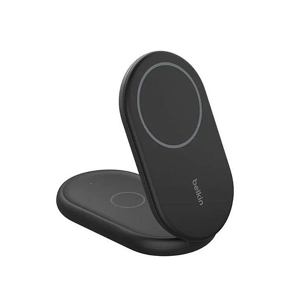 Carregador Wireless Belkin WIZ028VFBK 2 em 1 15W Boostcharge Magsafe QI2 Preto