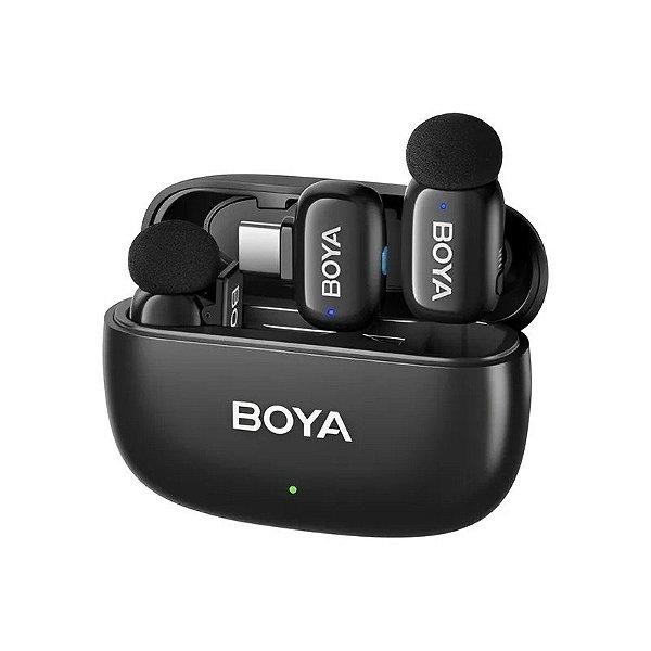 Microfone Sem Fio Boya Mini Lightning + USB-C - Preto
