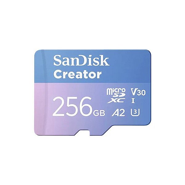 Cartão de Memória Micro SD Sandisk Creator 256GB 190MBS SDSQXAV-256G-GN6MS
