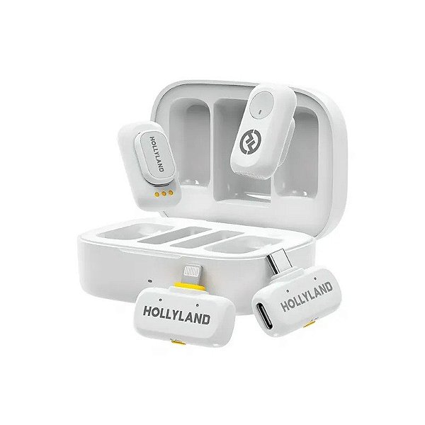 Microfone Hollyland Lark A1 Combo Branco Marfim USB-C RX+Lightning