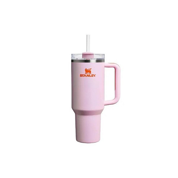 Copo Térmico Stanley The Flowstate Quencher H2.0 Tumbler 10-10825-502 - 1.18L - com Canudo - Rosa Pétala Brilhante
