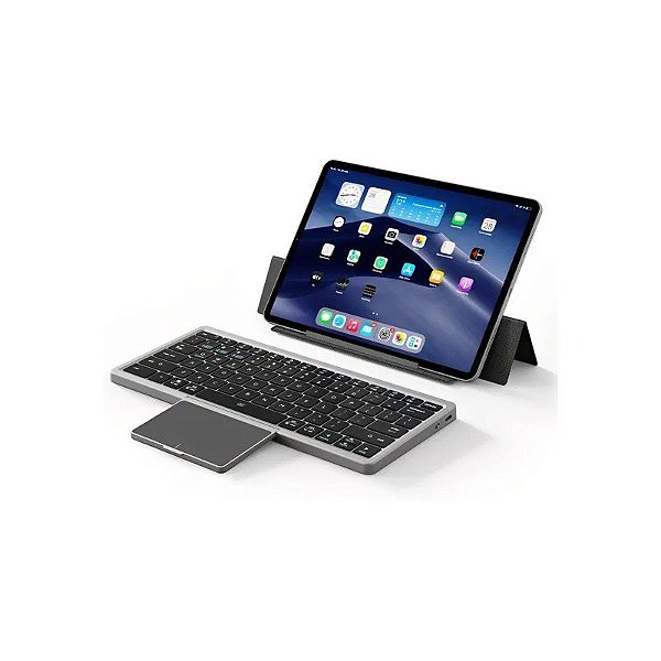 Teclado Universal Série Ok com Capa e Suporte Bluetooth - Preto