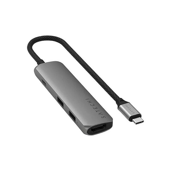 Hub Satechi Multiport 4 Em 1 USB-C - Cinza Espacial (ST-P4SM)