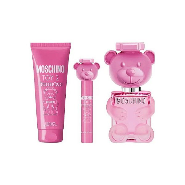 Kit Perfume Moschino Toy 2 Bubble Gum - Água de Colônia - Feminino - 100ml + 10ml + 100ml