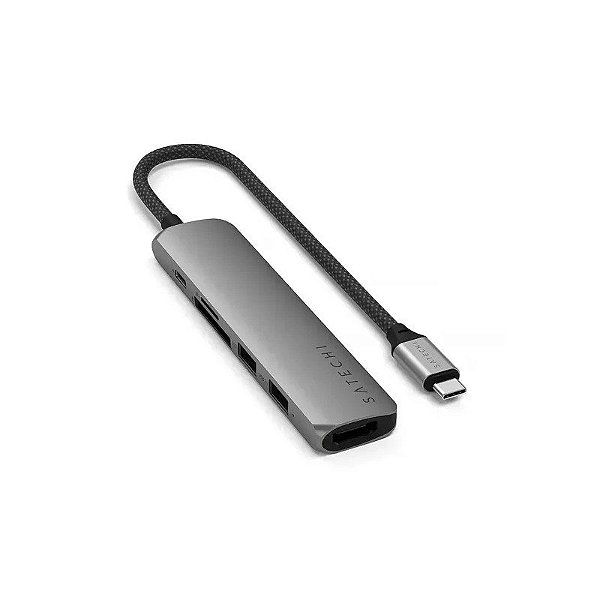 Hub USB Satechi ST-P6SM 6 em 1 - Cinza Espacial