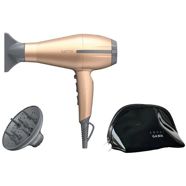 Secador GAMA Tempo 5D Sensi Dorado 220V + Bolsa Luxury