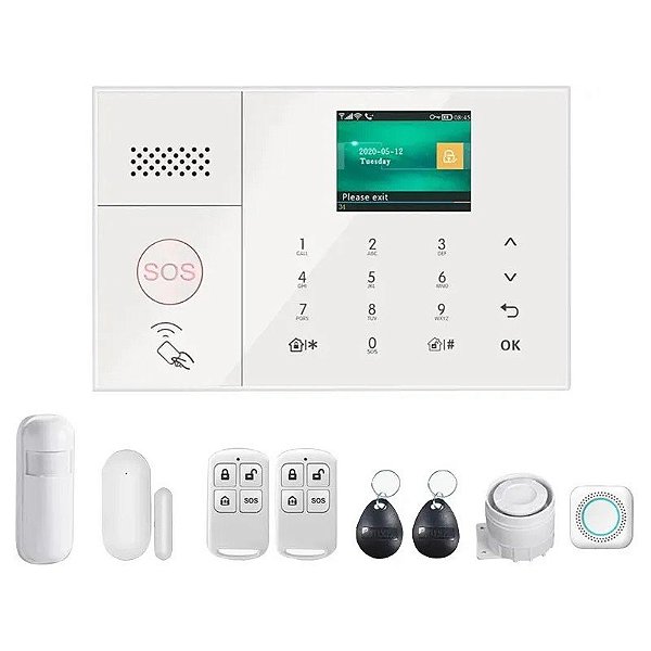 Kit Sensor de Alarme Inteligente 2G+WiFi 4Life FL108GSM