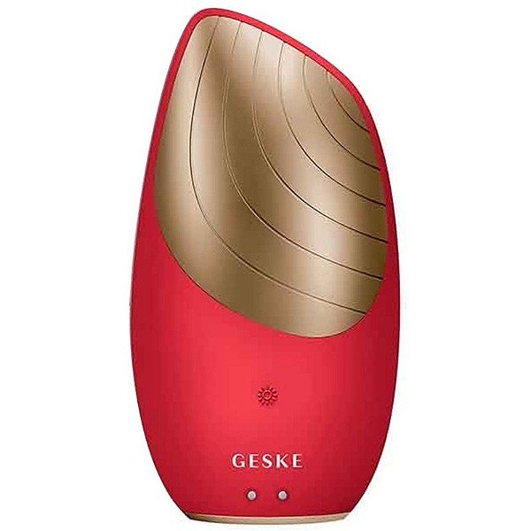 Escova de limpeza Facial GESKE Sonic Thermo Facial Brush 6 em 1 - Vermelha