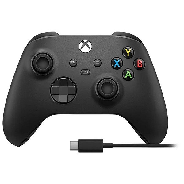 Controle Sem Fio Xbox + Cabo USB-C para Xbox e PC (1V8-00016) Preto