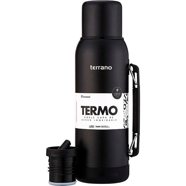 Garrafa Térmica Terrano 1L Premium 2028071 - Preto Opaco