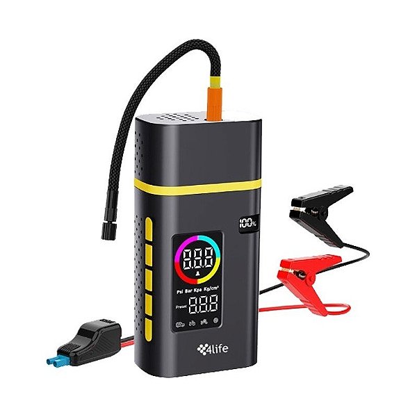 Compressor de Ar Portátil 4Life FL22C205B - Preto