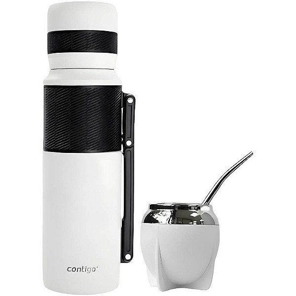 Combo Mate Contigo Termo 1,18L + Guampa + Bombilla - Branco