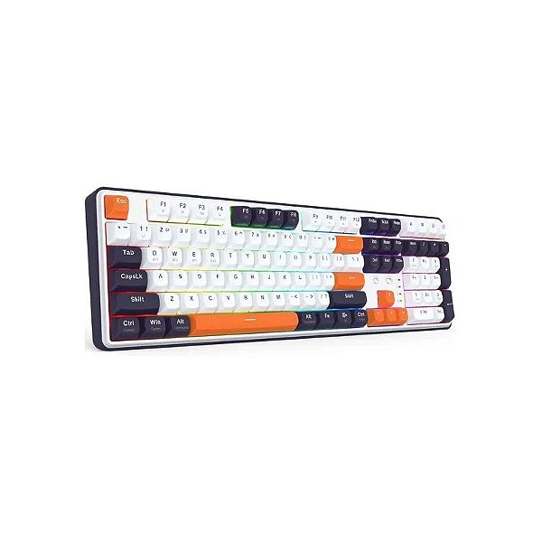 Teclado Mecânico Redragon Wyvern Pro K689WBO-RGB Pro - Branco/Preto