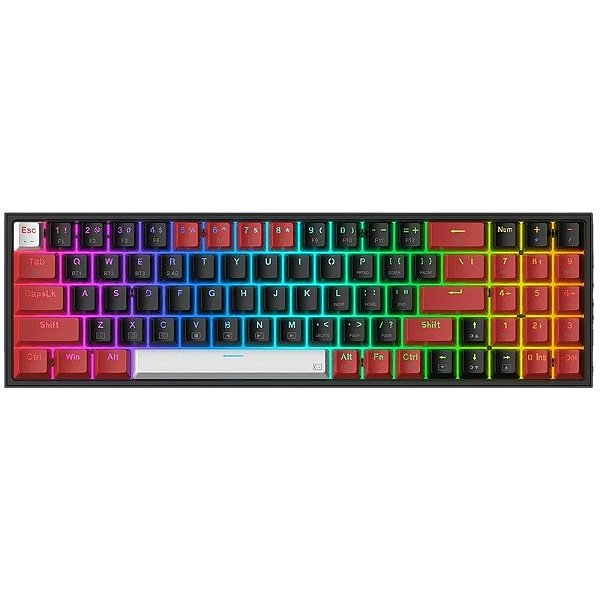 Teclado Gamer Redragon Pollux Pro K628RGB-PRO (Inglês - 3 Modos) Switch Red