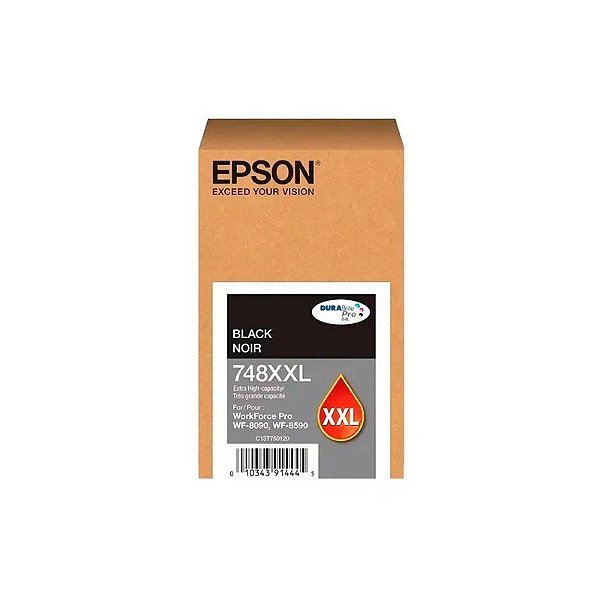 Cartucho de Tinta Epson 748XXL120 Preto para WF-6090 WF-6590