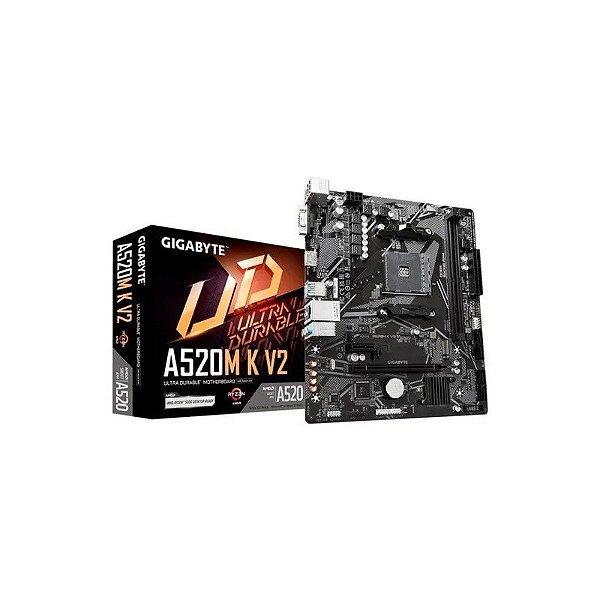 Placa Mãe Gigabyte A520M K V2 M.2 AM4 / Chipset A520 / DDR4 / Matx
