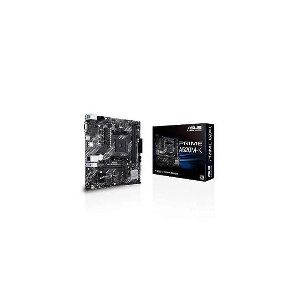 Placa-mãe AM4 Asus Prime A520M-K M.2/ VGA/ HDMI/ DDR4/ ATX