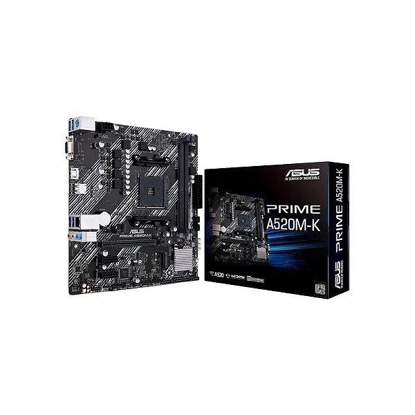 Placa-Mãe Asus Prime A520M-K AM4 DDR4 Micro ATX