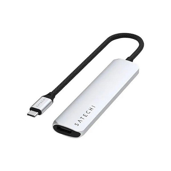 Hub Satechi ST-P6SS Slim Multiport 6 Em 1 USB-C Prateado